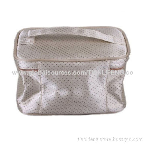 Lovely dot hand carry makeup bag for ladies